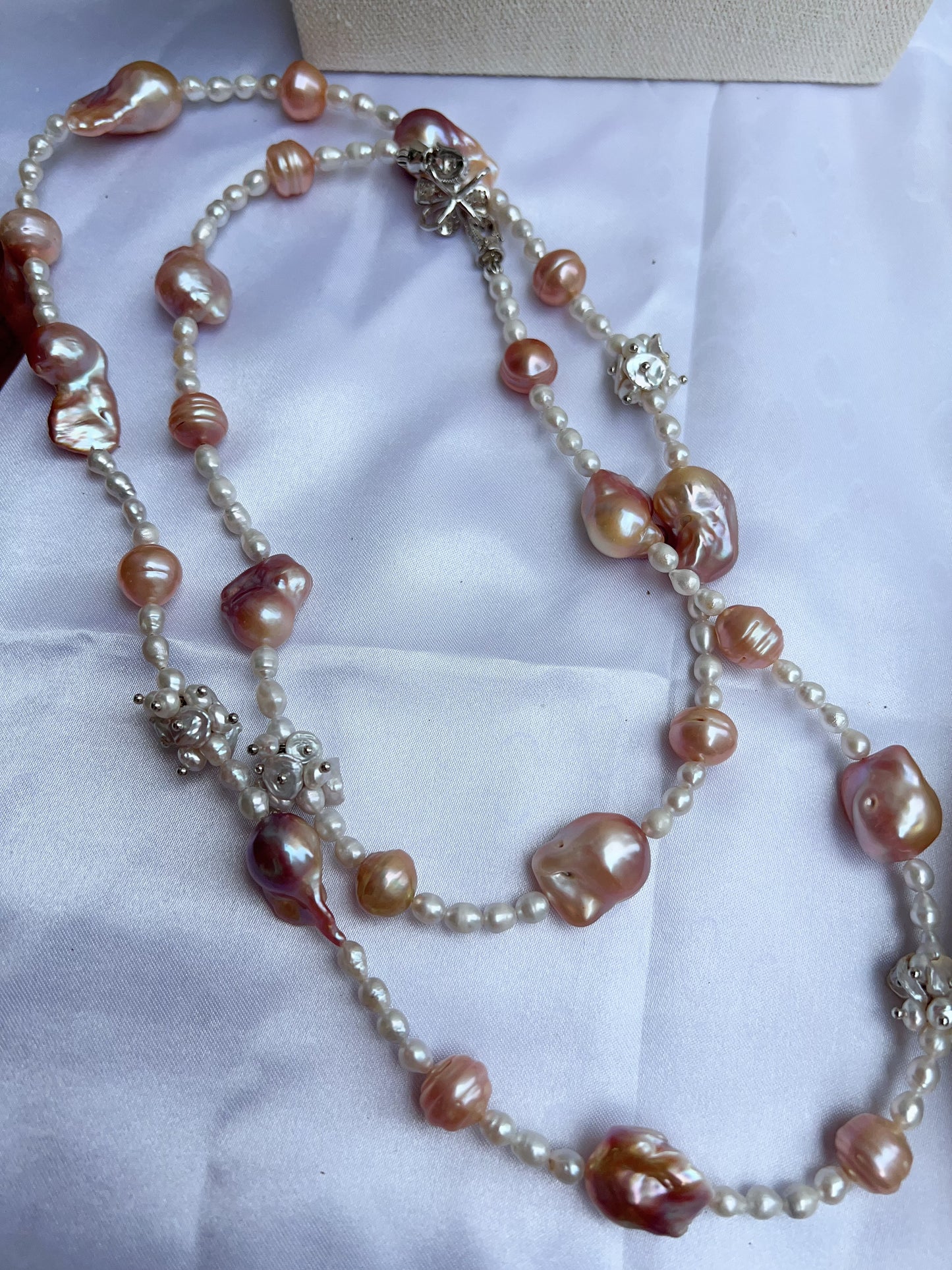 #PN1216 [Floral Series] freshwater pearl necklace multiple wearing ufo shaped baroque small fishtail baroque lustrous