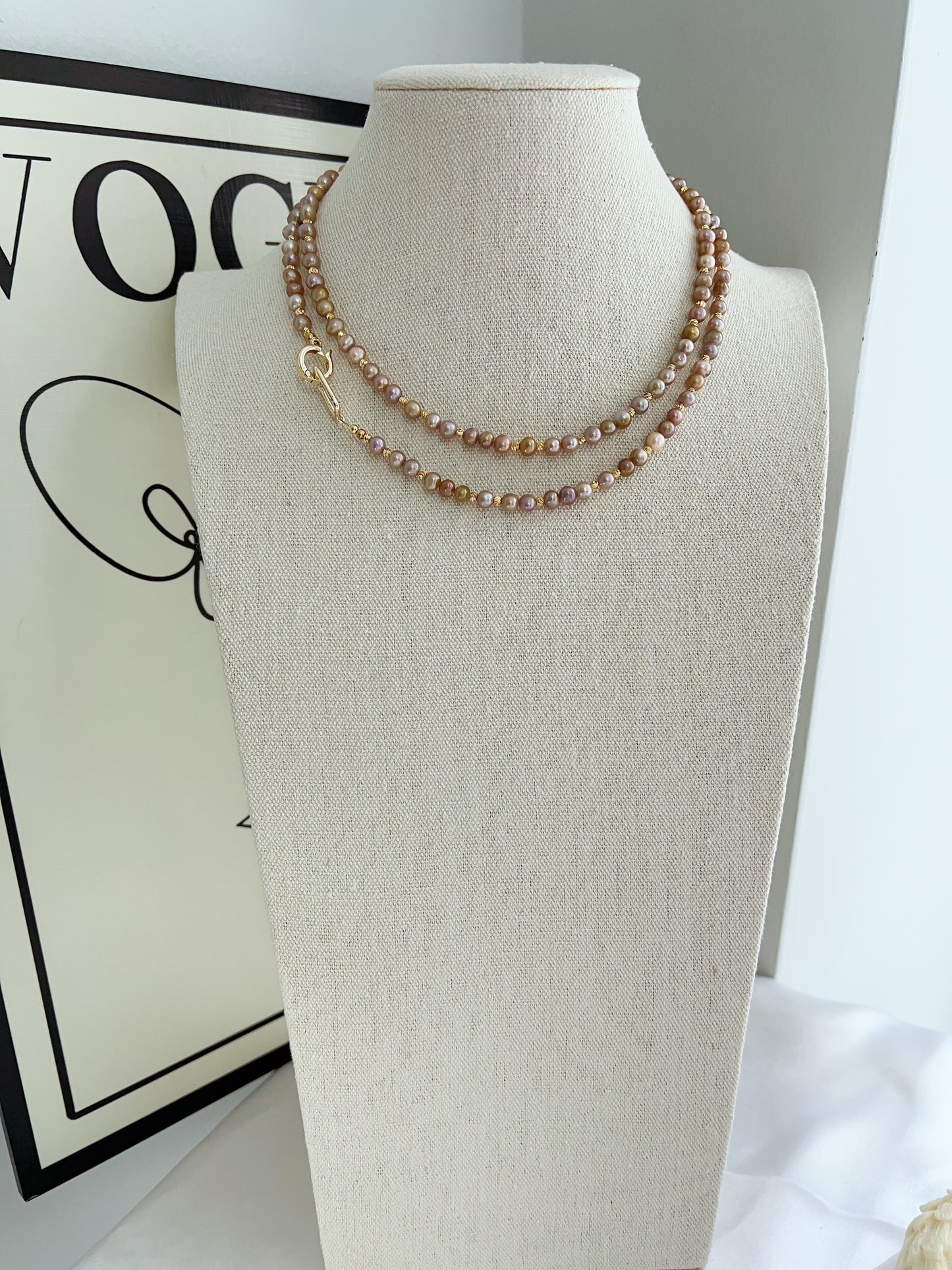 #PN1231 freshwater pearl necklace heart of the ocean long sweater necklace removable green-golden Mabe pearl pendant rare multiple way of wearing