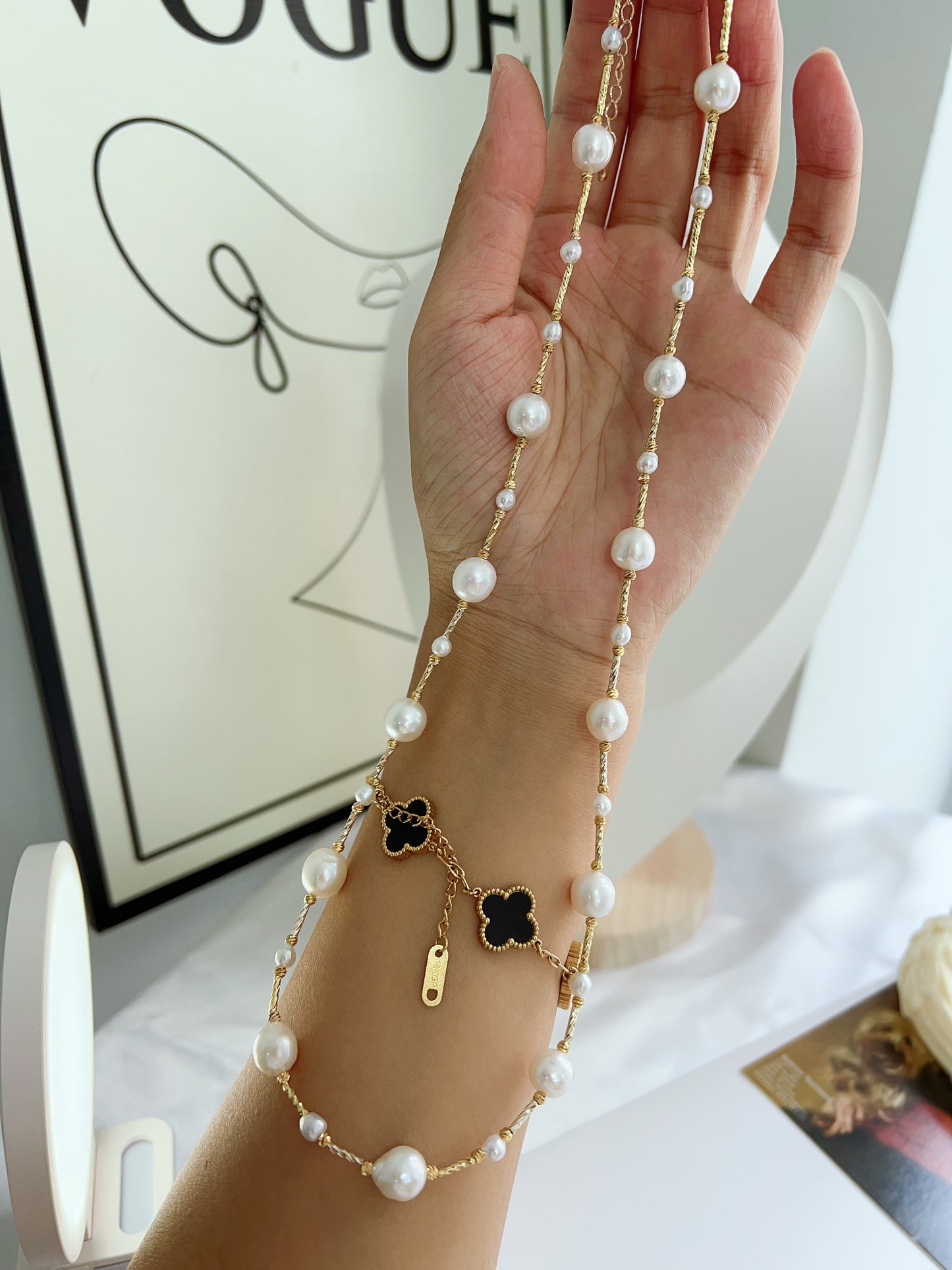 #PN1229 freshwater pearl necklace stary sky short version classic design elegant