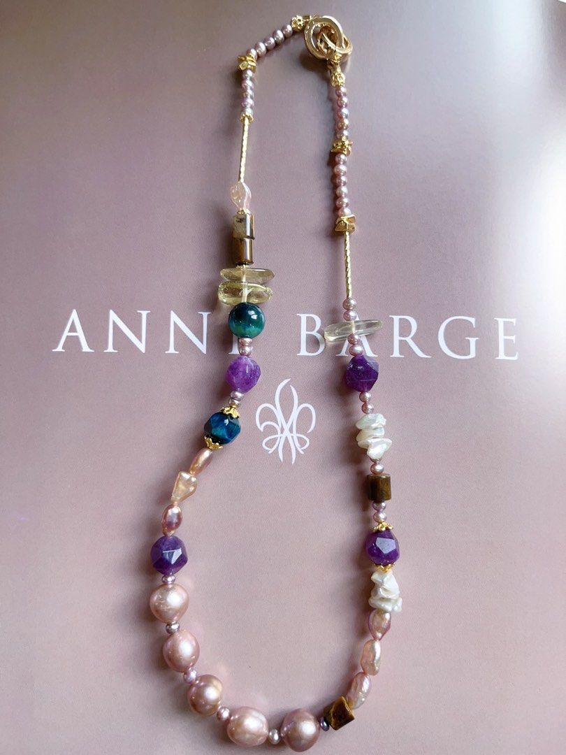 #PN570 [Sale]Autumn Flavour |Freshwater Pearl Necklace |Edison Pearl |Superb Lustre|Baby Baroque Pearl |Yellow & Purple Quartz |Petal Pearl