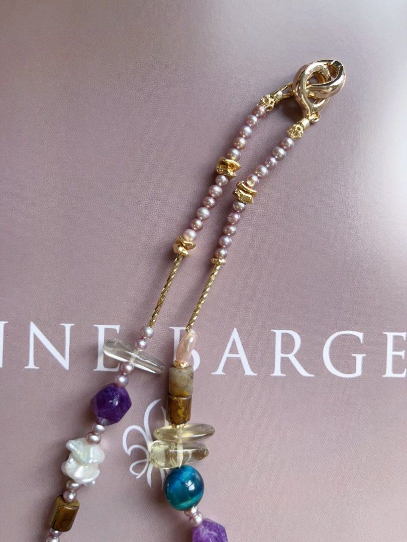 #PN570 [Sale]Autumn Flavour |Freshwater Pearl Necklace |Edison Pearl |Superb Lustre|Baby Baroque Pearl |Yellow & Purple Quartz |Petal Pearl