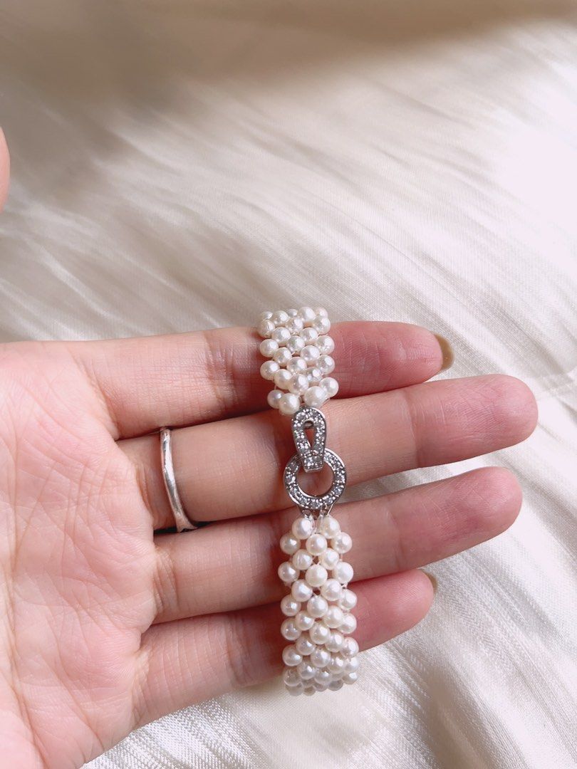 #PN596 Baby Pearl Freshwater Pearl Necklace & Bracelet Set|Choker| Multi-threads Braided