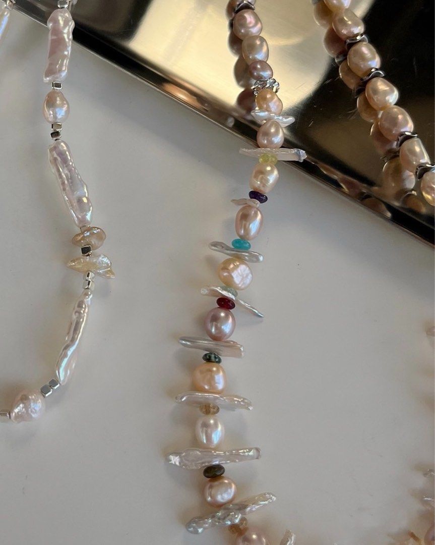 #PN513 Beach Style|Freshwater Pearl Necklace |Exotic|Teeth Shaped Pearl|Baroque Pearl