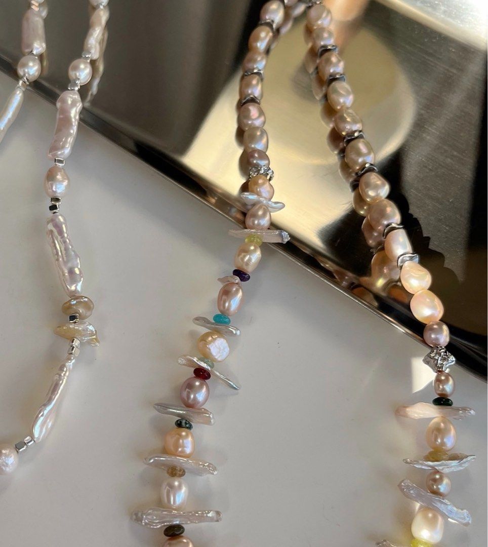 #PN513 Beach Style|Freshwater Pearl Necklace |Exotic|Teeth Shaped Pearl|Baroque Pearl