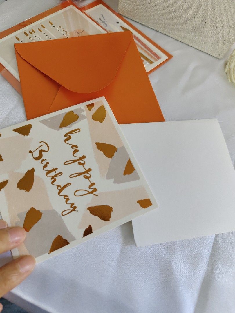 Birthday Greeting Cards -Gift Cards| Happy Birthday|Bright Orange 🧡 Shade| with Envelope and Message Paper| for jewelry orders in the store