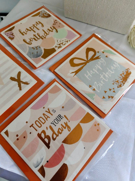 Birthday Greeting Cards -Gift Cards| Happy Birthday|Bright Orange 🧡 Shade| with Envelope and Message Paper| for jewelry orders in the store