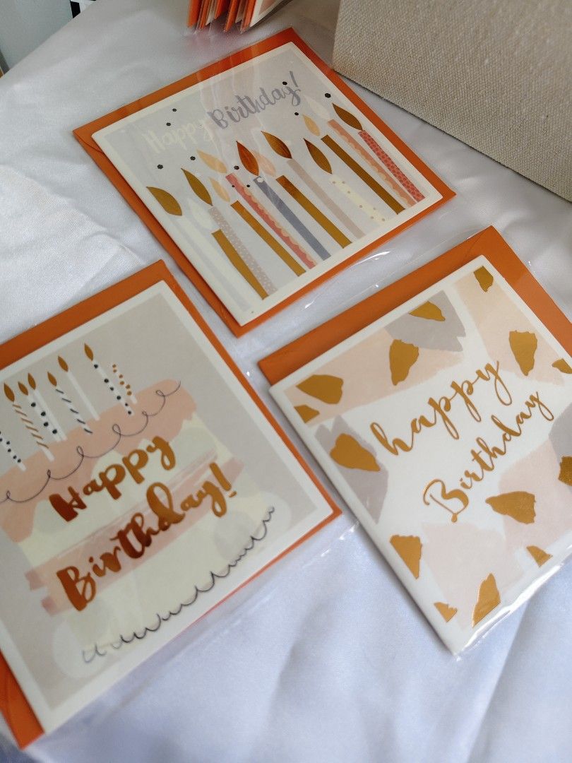 Birthday Greeting Cards -Gift Cards| Happy Birthday|Bright Orange 🧡 Shade| with Envelope and Message Paper| for jewelry orders in the store