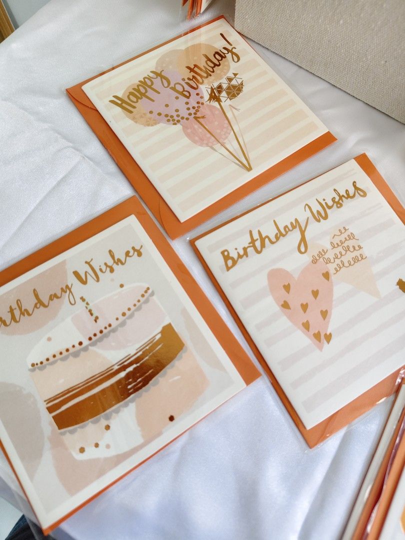 Birthday Greeting Cards -Gift Cards| Happy Birthday|Bright Orange 🧡 Shade| with Envelope and Message Paper| for jewelry orders in the store