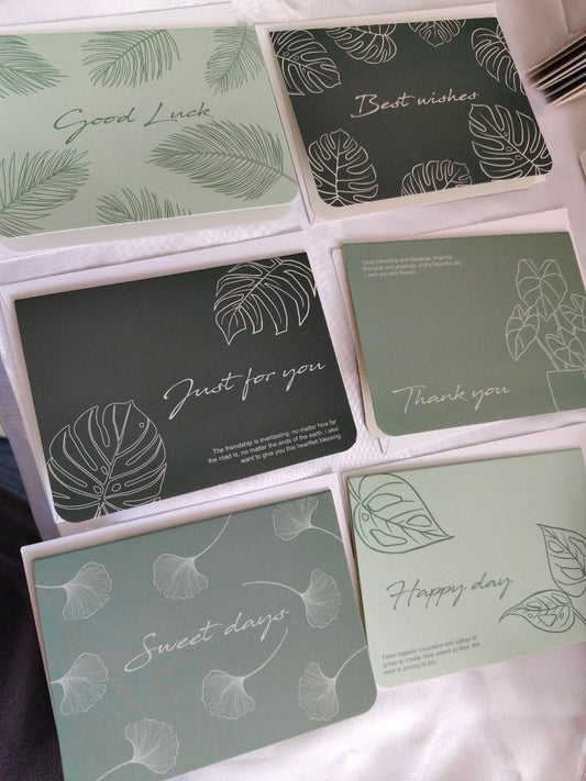 Botanical Greeting Cards with Envelopes| Good Luck| Thank You Card| For Jewelry Orders from the Store| Green Theme 🌲