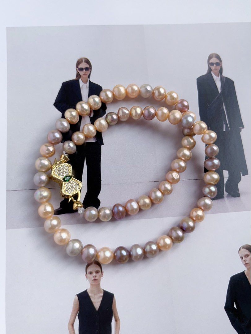 #PN558 [Sale][Candy Pearl] Freshwater Pearl Necklace |Candy Colour |Potato Shape
