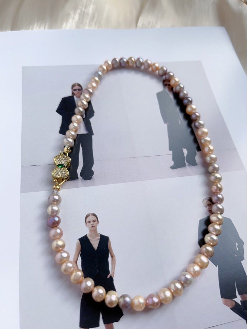 #PN558 [Sale][Candy Pearl] Freshwater Pearl Necklace |Candy Colour |Potato Shape