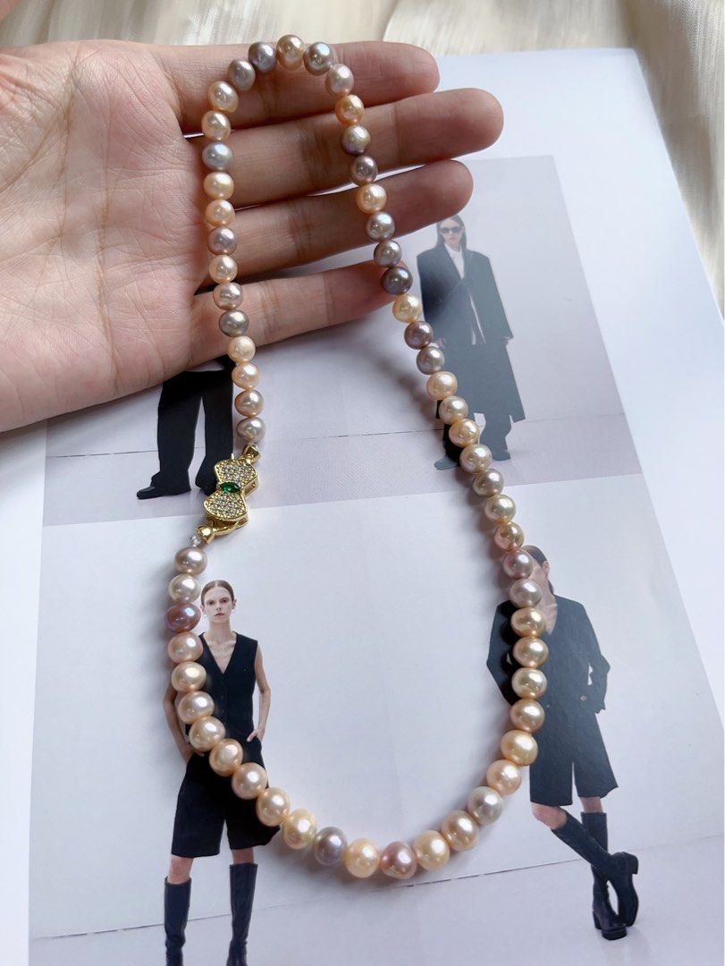 #PN558 [Sale][Candy Pearl] Freshwater Pearl Necklace |Candy Colour |Potato Shape