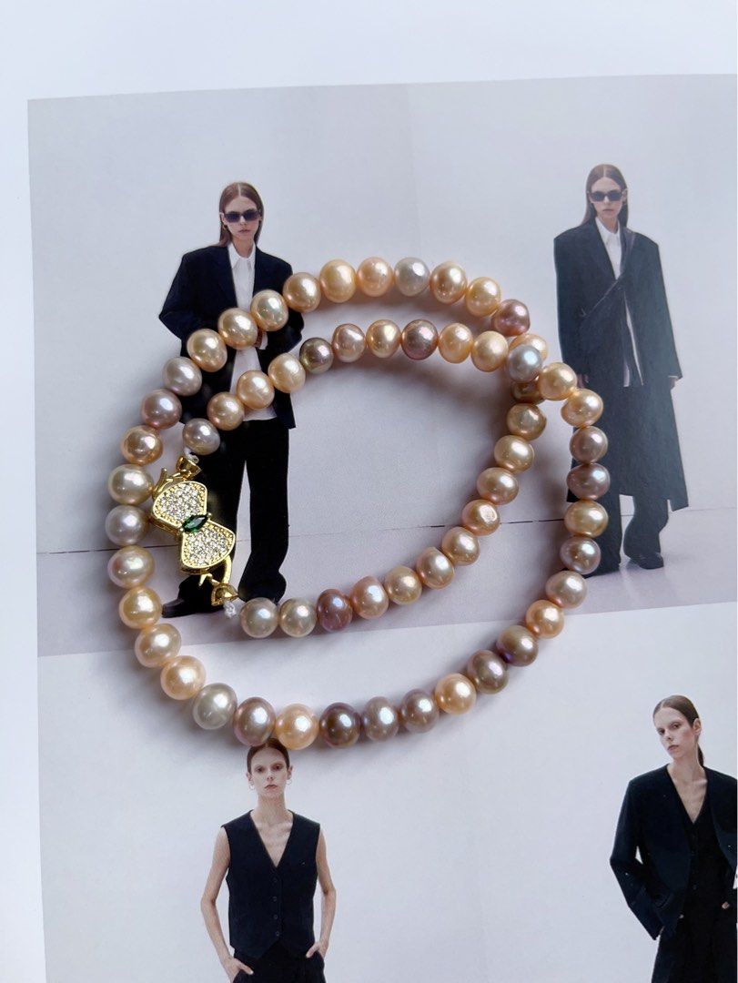 #PN558 [Sale][Candy Pearl] Freshwater Pearl Necklace |Candy Colour |Potato Shape