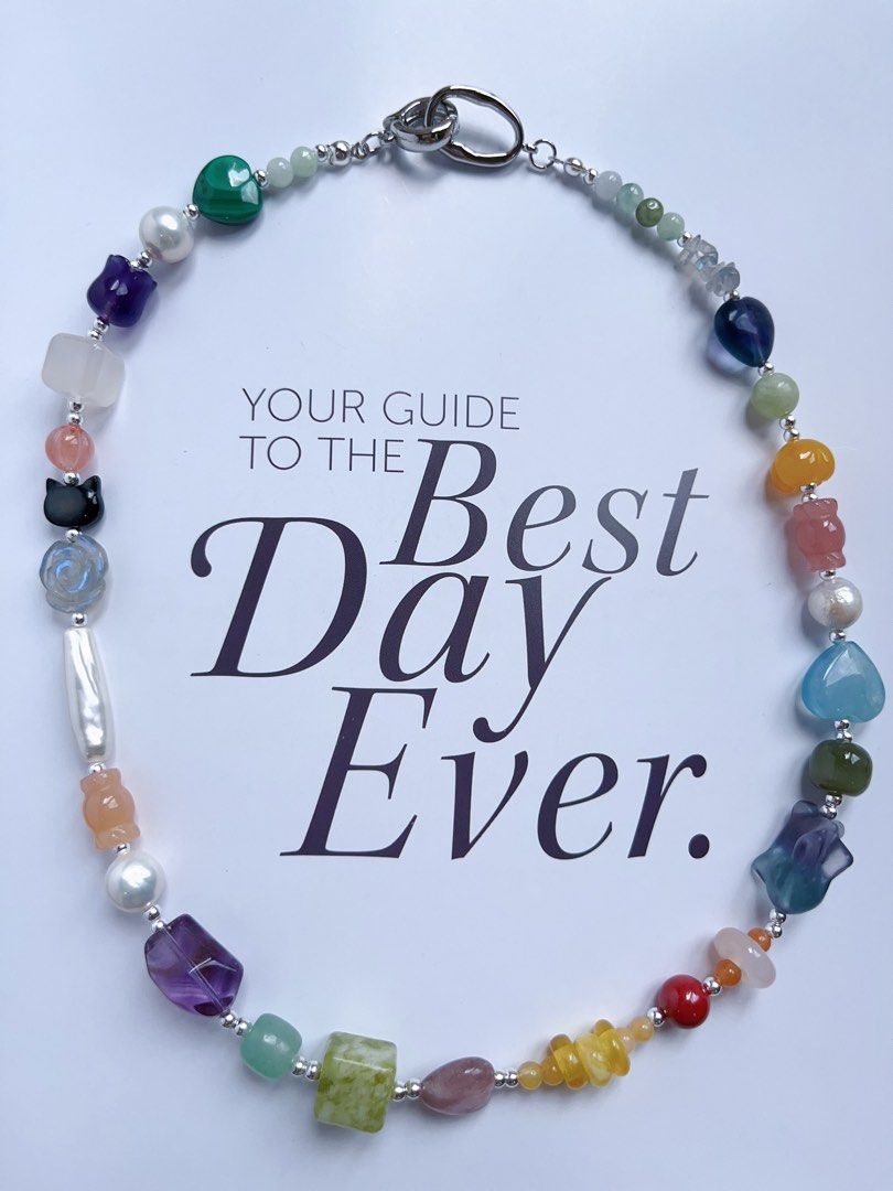#PN593 [ChromaGems] Gems Garden|Freshwater Pearl & Gems Necklace & Bracelet Set|Pink, Purple Quartz |Malachite|Fluorite Rabbit|”Stick” Pearl |Jelly Agate|”Candy”, Blossom Agate|Moonstone Rose|Pumpkin Jade|Beeswax Flower|Heart Aquamarine