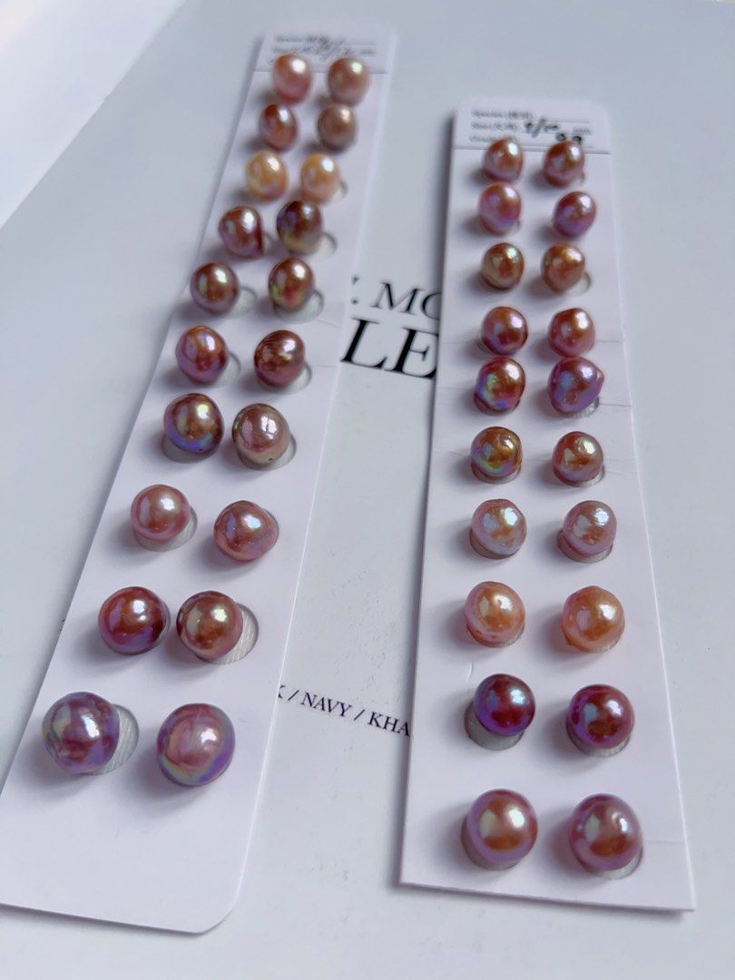 [Sale][Customisation Order] Freshwater Baroque Pearl Ear Studs Customisation| Wrinkled Crystal Sugar Baroque Pearl |Superb Metallic Lustre|Natural Colours & Shapes & Flaws|Irregular