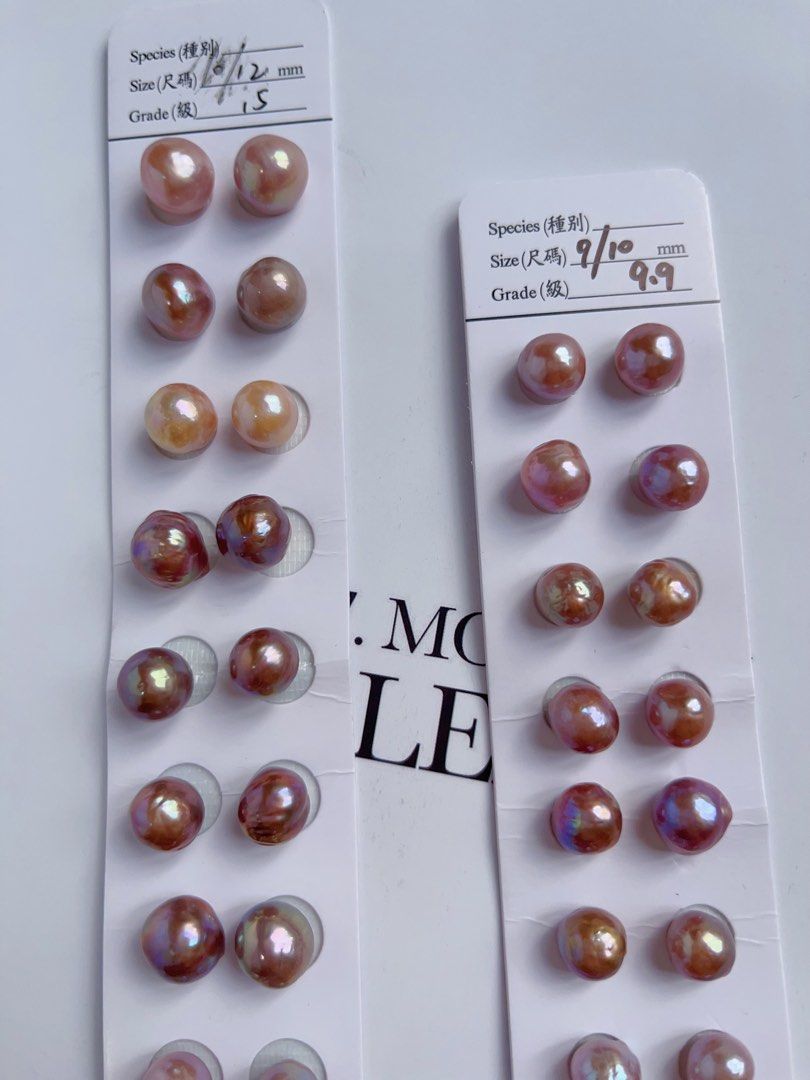 [Sale][Customisation Order] Freshwater Baroque Pearl Ear Studs Customisation| Wrinkled Crystal Sugar Baroque Pearl |Superb Metallic Lustre|Natural Colours & Shapes & Flaws|Irregular