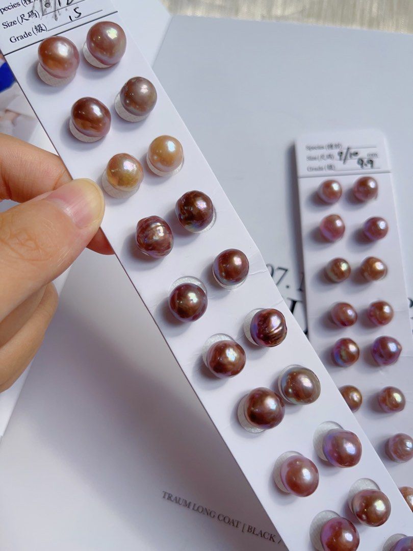 [Sale][Customisation Order] Freshwater Baroque Pearl Ear Studs Customisation| Wrinkled Crystal Sugar Baroque Pearl |Superb Metallic Lustre|Natural Colours & Shapes & Flaws|Irregular