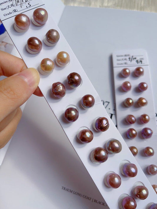 [Sale][Customisation Order] Freshwater Baroque Pearl Ear Studs Customisation| Wrinkled Crystal Sugar Baroque Pearl |Superb Metallic Lustre|Natural Colours & Shapes & Flaws|Irregular