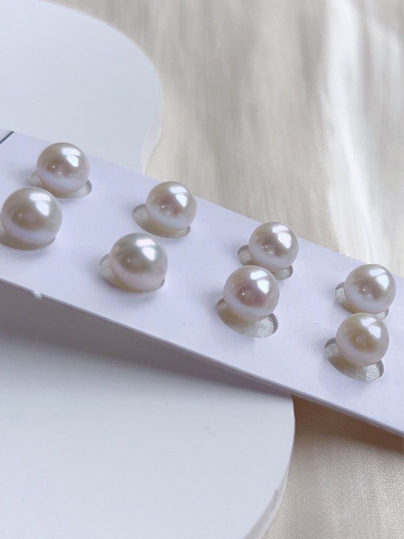 [Sale] [Customisation Order] Freshwater White Round Pearl Ear Studs|6.5-7mm|7-7.5mm|Minimalist|Classic