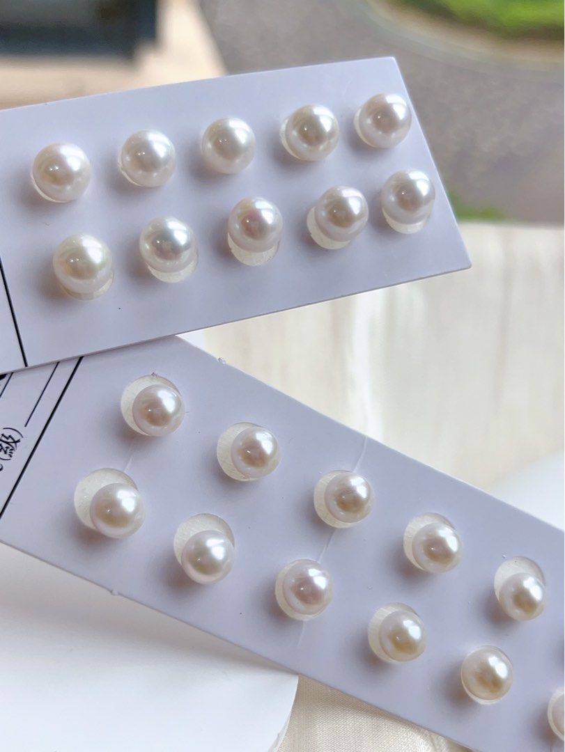 [Sale] [Customisation Order] Freshwater White Round Pearl Ear Studs|6.5-7mm|7-7.5mm|Minimalist|Classic