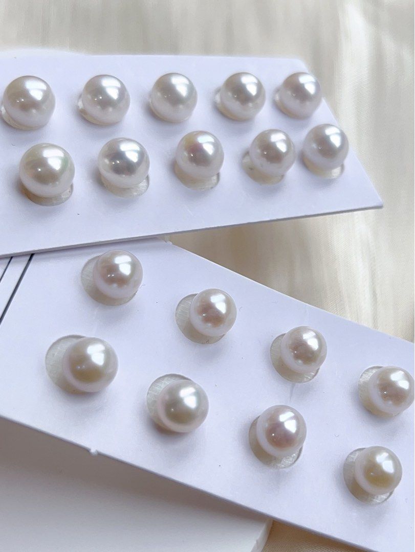 [Sale] [Customisation Order] Freshwater White Round Pearl Ear Studs|6.5-7mm|7-7.5mm|Minimalist|Classic