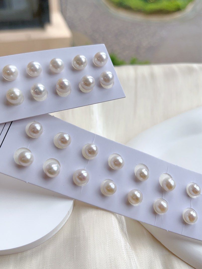 [Sale] [Customisation Order] Freshwater White Round Pearl Ear Studs|6.5-7mm|7-7.5mm|Minimalist|Classic