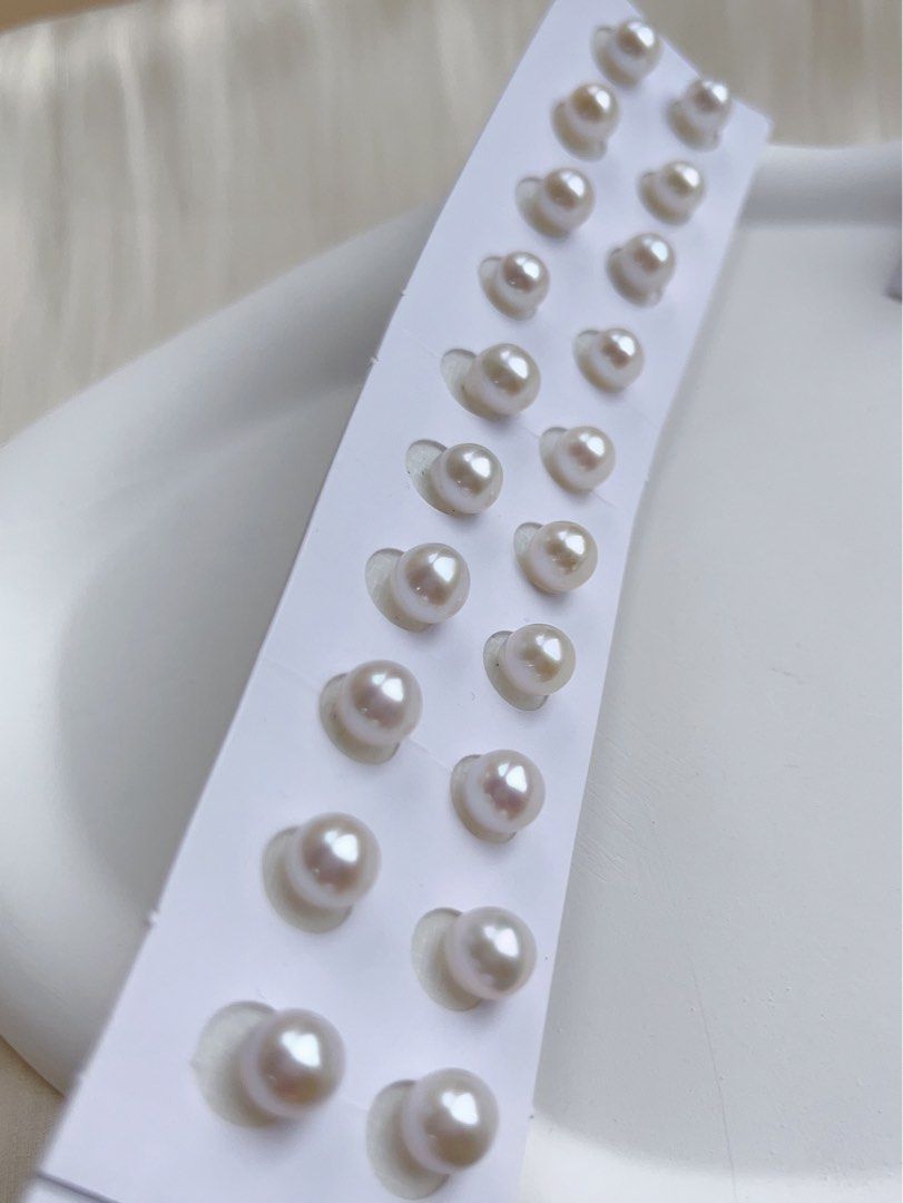 [Sale] [Customisation Order] Freshwater White Round Pearl Ear Studs|6.5-7mm|7-7.5mm|Minimalist|Classic