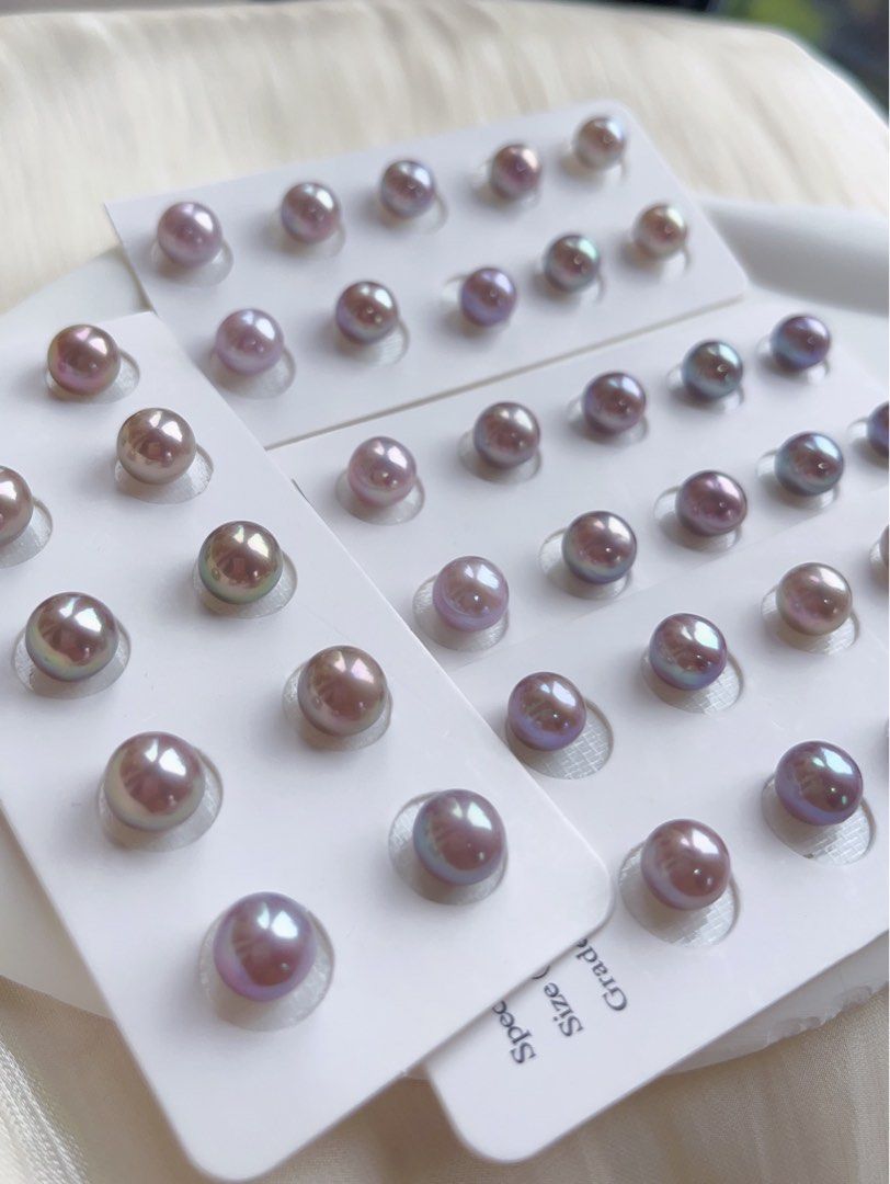 [Sale][Customisation Order] Purple Fantasy |Freshwater Pearl Earrings |Edison Pearl|Metallic Lustre|9mm-10mm|Irregular Shape|Deep Shades