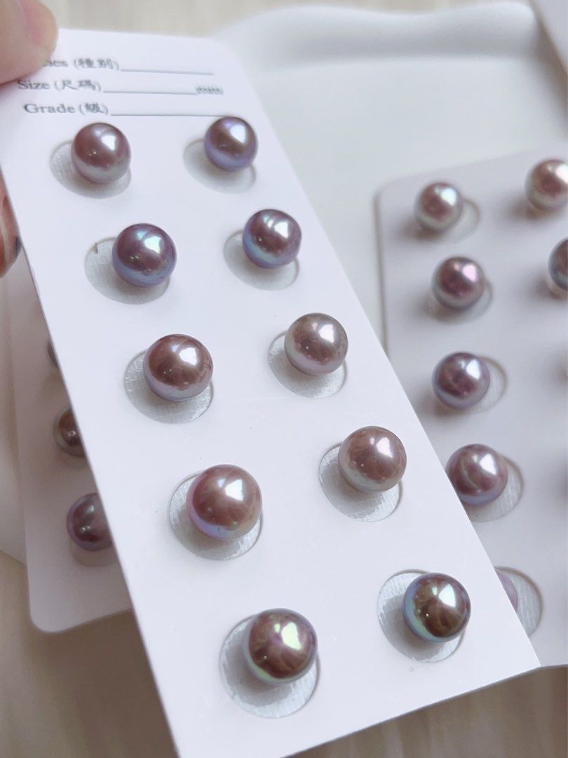 [Sale][Customisation Order] Purple Fantasy |Freshwater Pearl Earrings |Edison Pearl|Metallic Lustre|9mm-10mm|Irregular Shape|Deep Shades