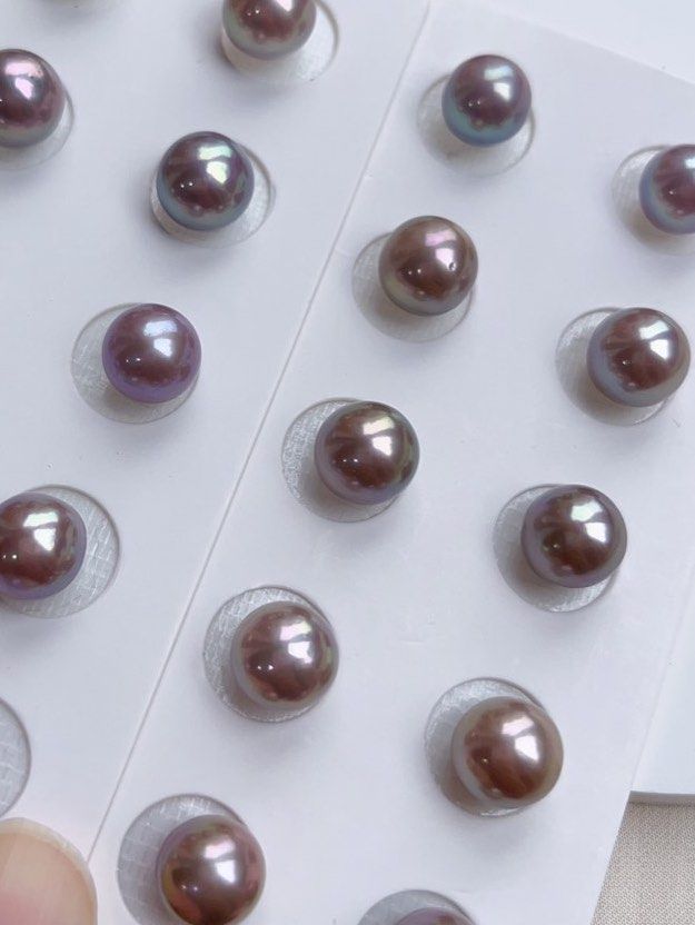 [Sale][Customisation Order] Purple Fantasy |Freshwater Pearl Earrings |Edison Pearl|Metallic Lustre|9mm-10mm|Irregular Shape|Deep Shades