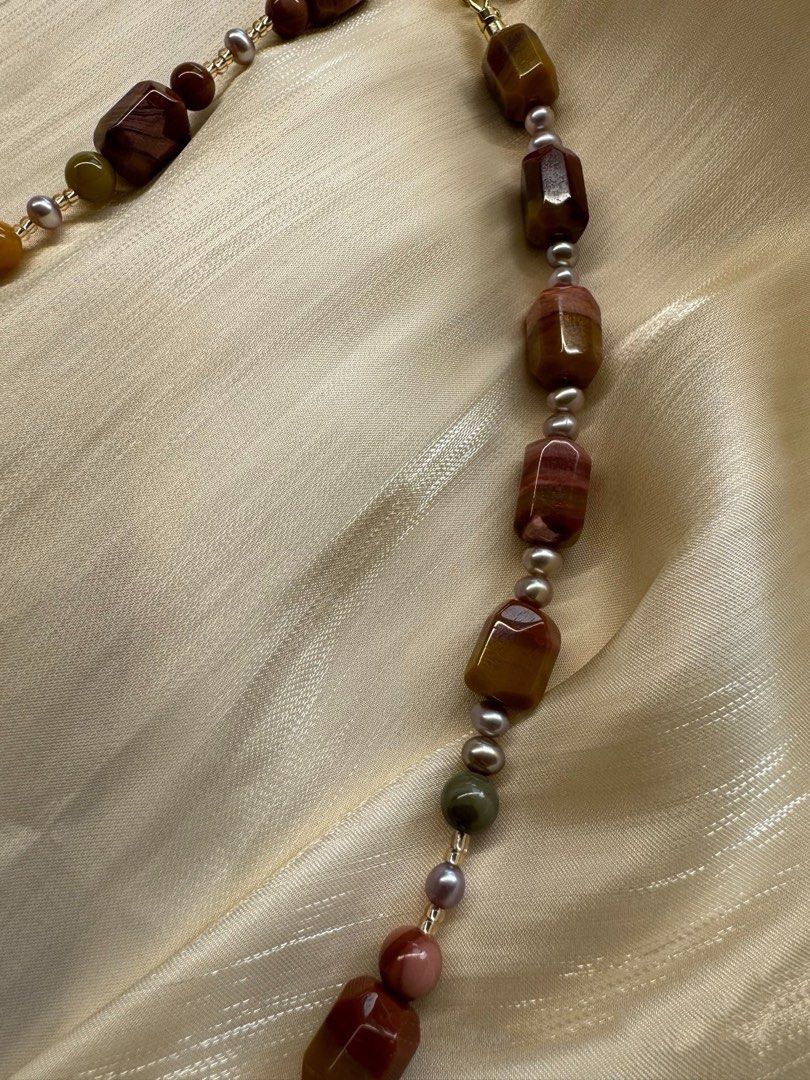 #PN455 Summer Wonderland |Freshwater Pearl Necklace |Layered Coin Pearl|Alashan Agate|Baby Purple Pearl