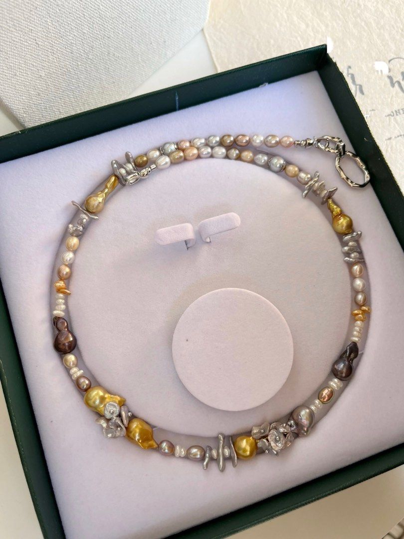 #PN473 [Floral Series] Dynasty Fantasy | Freshwater Pearl Necklace |Electro-treated Colour |Mixed Colours|Baroque Pearl