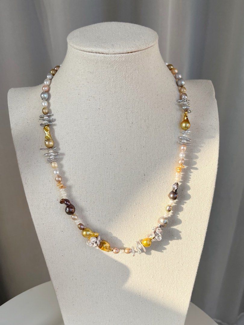 #PN473 [Floral Series] Dynasty Fantasy | Freshwater Pearl Necklace |Electro-treated Colour |Mixed Colours|Baroque Pearl