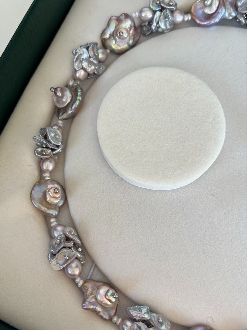 #PN478 [Floral Series] Rose Manor| Freshwater Pearl Necklace |Gorgeous|Big Bow Tie Pendant