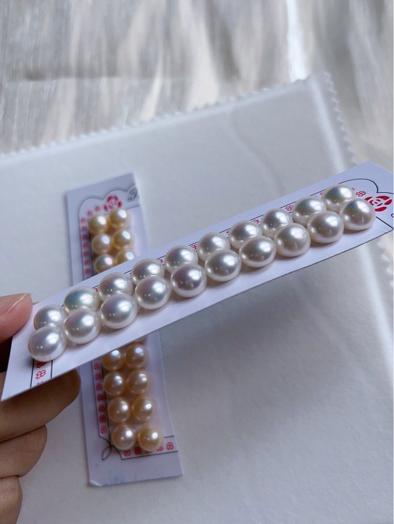 [Customisation Order][Free Shipping] Genuine Freshwater Pearl Ear Studs Customisation|Bun Shaped |Excellent Lustre|9mm-10mm