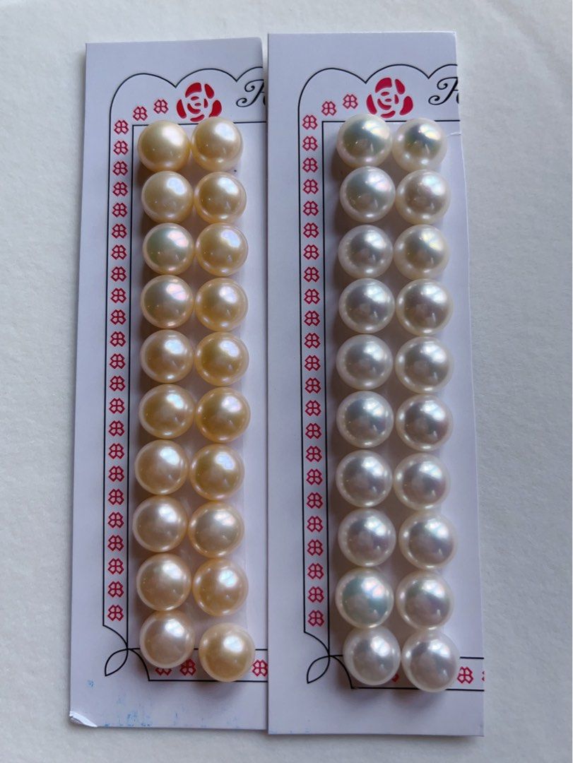 [Customisation Order][Free Shipping] Genuine Freshwater Pearl Ear Studs Customisation|Bun Shaped |Excellent Lustre|9mm-10mm