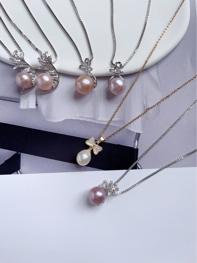 [Sale]Freshwater Pearl Necklace |Edison Pearl |Baroque Pearl |Pendant Necklace |Zircon|Excellent Lustre