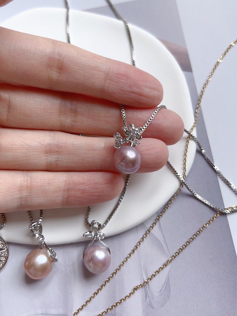 [Sale]Freshwater Pearl Necklace |Edison Pearl |Baroque Pearl |Pendant Necklace |Zircon|Excellent Lustre