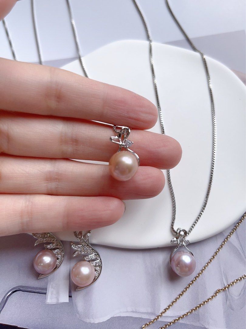 [Sale]Freshwater Pearl Necklace |Edison Pearl |Baroque Pearl |Pendant Necklace |Zircon|Excellent Lustre
