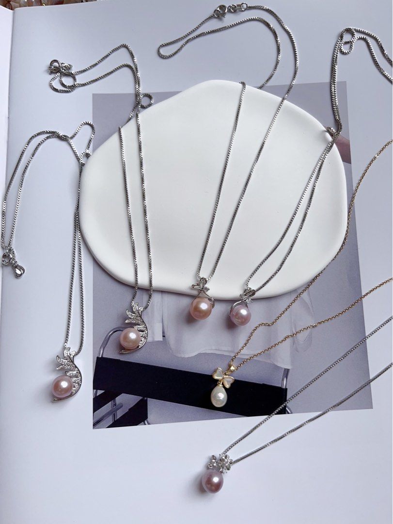 [Sale]Freshwater Pearl Necklace |Edison Pearl |Baroque Pearl |Pendant Necklace |Zircon|Excellent Lustre