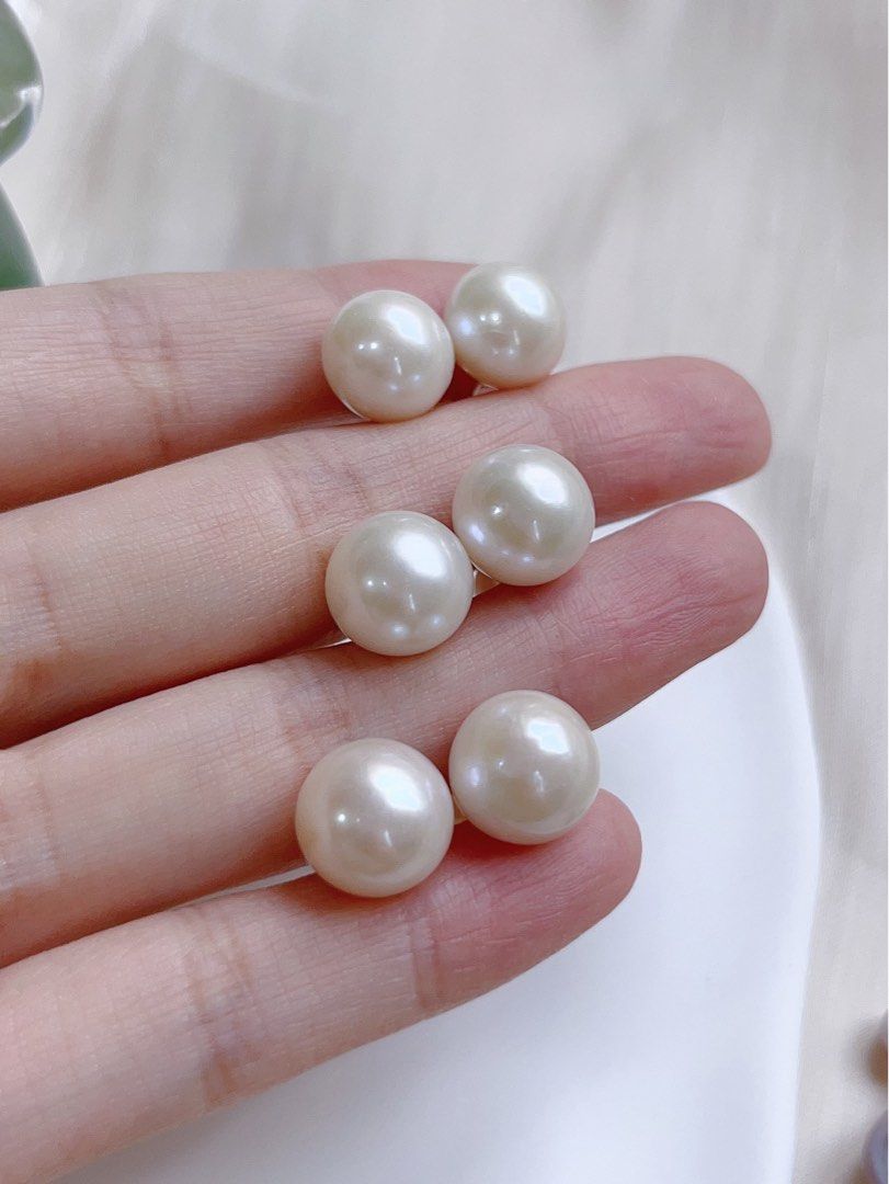 [France Style] Freshwater Pearl Ear Studs|s925|Famous Design| Double-end Earrings |Double-Pearl|Big Edison Pearl |White, Purple