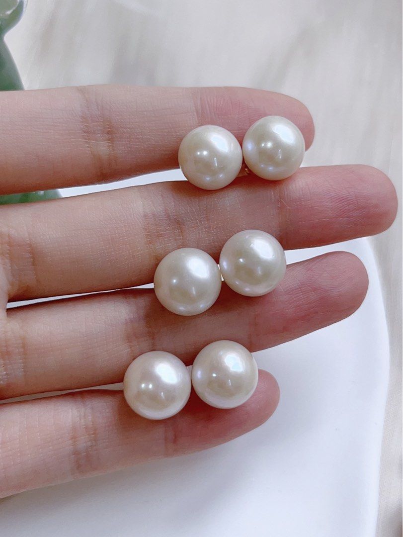 [France Style] Freshwater Pearl Ear Studs|s925|Famous Design| Double-end Earrings |Double-Pearl|Big Edison Pearl |White, Purple
