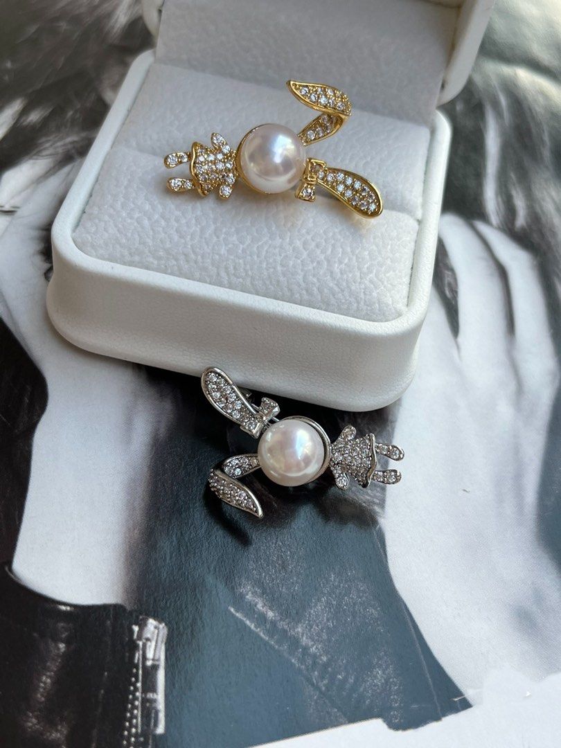 Freshwater Pearl Adorable Rabbit Brooch
