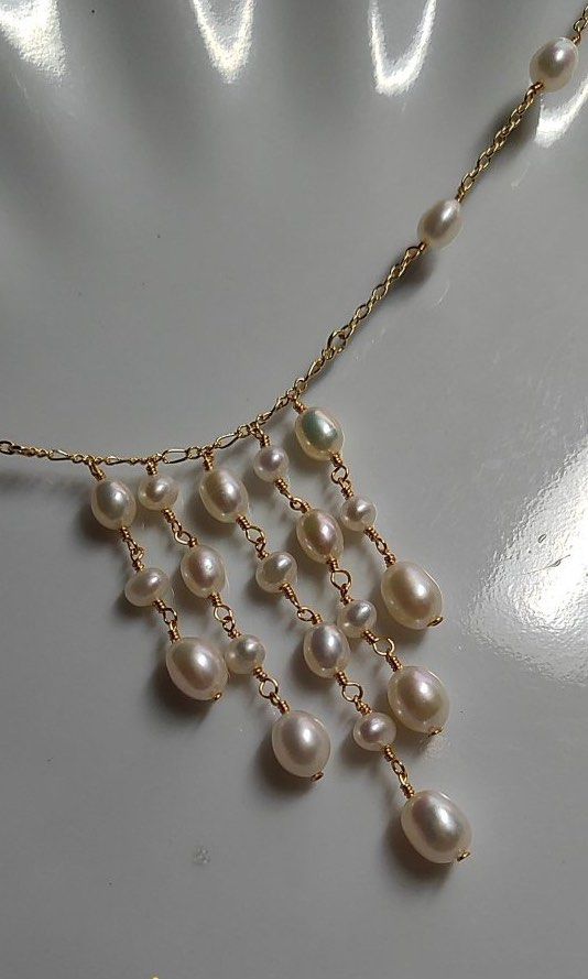 #PN584 [Sale] Freshwater Pearl Necklace |Dripping Pearls| Elegant