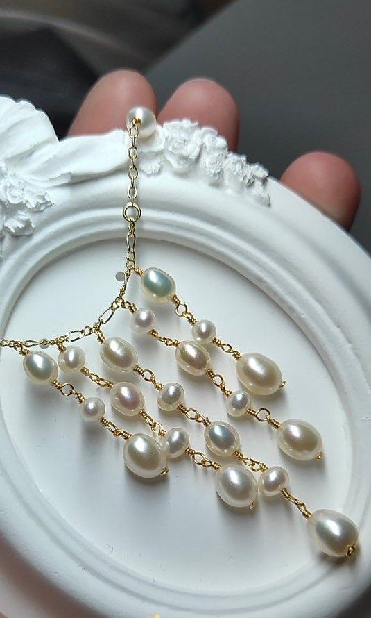 #PN584 [Sale] Freshwater Pearl Necklace |Dripping Pearls| Elegant