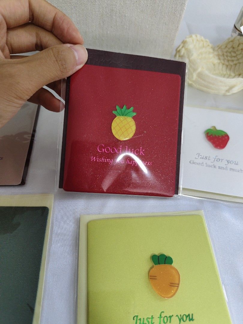 Fruit-themed Greeting Cards with Envelope & Message Paper| Gift Cards 💝|Good Luck| Just For You| For Jewelry Orders from the Store