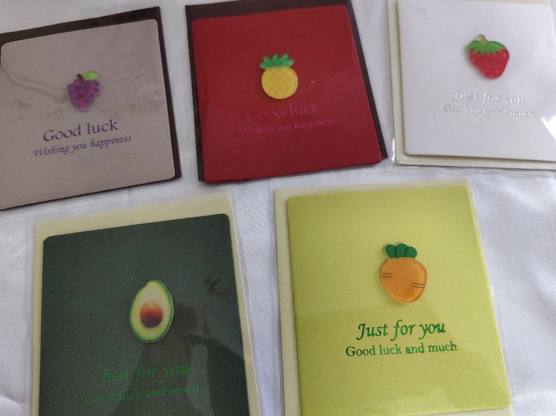 Fruit-themed Greeting Cards with Envelope & Message Paper| Gift Cards 💝|Good Luck| Just For You| For Jewelry Orders from the Store