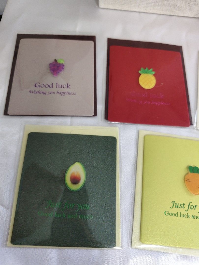 Fruit-themed Greeting Cards with Envelope & Message Paper| Gift Cards 💝|Good Luck| Just For You| For Jewelry Orders from the Store