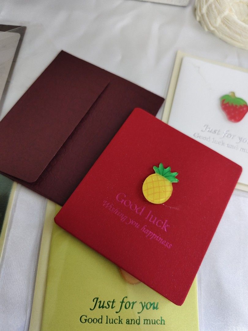Fruit-themed Greeting Cards with Envelope & Message Paper| Gift Cards 💝|Good Luck| Just For You| For Jewelry Orders from the Store