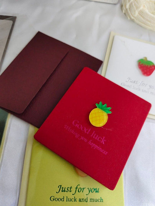 Fruit-themed Greeting Cards with Envelope & Message Paper| Gift Cards 💝|Good Luck| Just For You| For Jewelry Orders from the Store